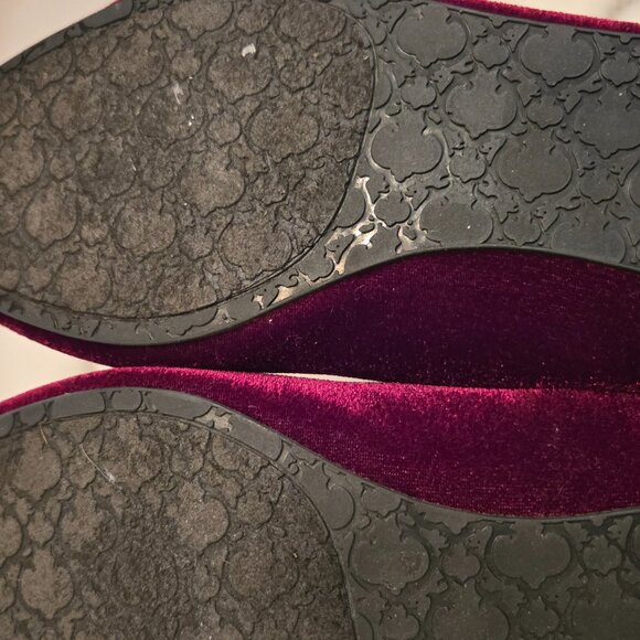 C Wonder Maroon Velvet Boston Terrier Loafers - Picture 3 of 7